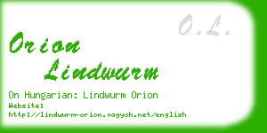 orion lindwurm business card